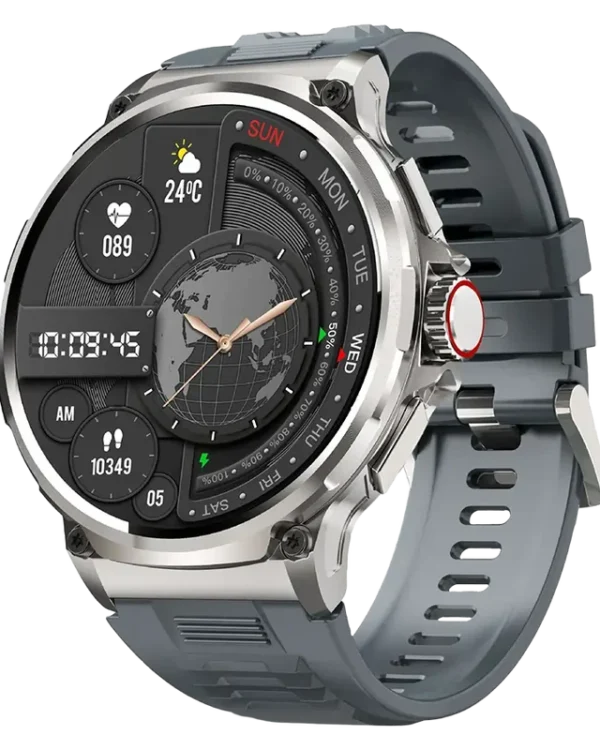 Montre connectée Pulse, boîtier argent et bracelet gris